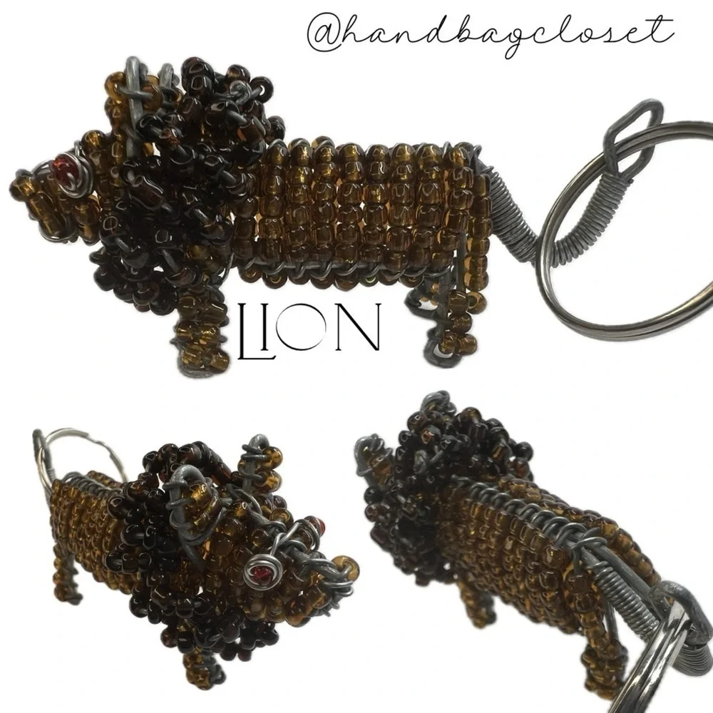 Ladybug Zebra Hippo Elephant Lion Animal Beaded Key Chains Charms Keychains